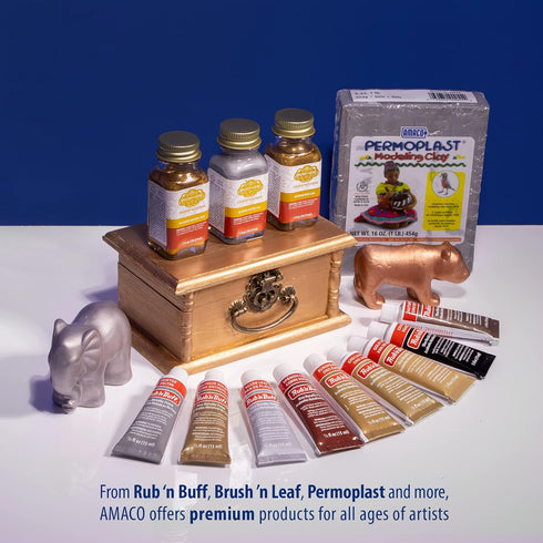 AMACO Rub n Buff Wax Metallic Finish - Rub n Buff Pewter 15ml Tube - Versatile Gilding Wax for Finishing Furniture Antiquing and Restoration - Rub...