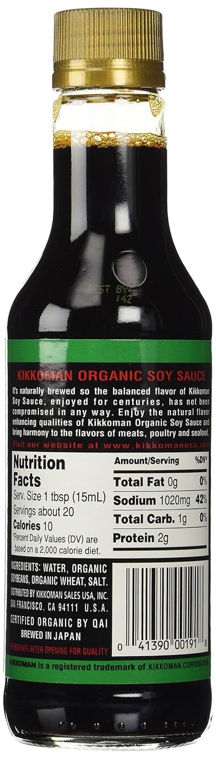 Kikkoman Organic Naturally Brewed Soy Sauce, 10 Ounce...