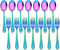 LIANYU 14-Piece Kids Silverware Set, Rainbow Toddler Utensils Flatware Set, Stainless Steel Child Preschooler Cutlery Set, Includes 7 Kids Spoons,...