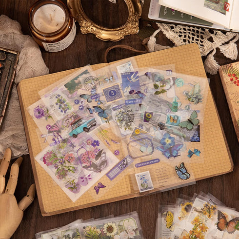 508pcs DIY Aesthetic Scrapbooking Supplies Kit - Vintage Junk Journal Kit Mystical Jungle Journal Stickers for Journaling Plant Butterfly Flower M...