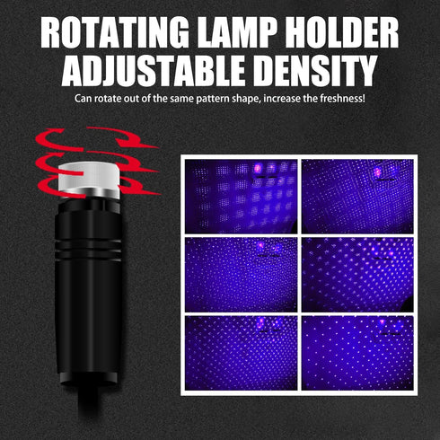 1 PC Car Starry Sky Light, USB Star Night Light, Projector Night Light Atmosphere Light, Portable Adjustable Romantic Star Light, for Bedroom Part...
