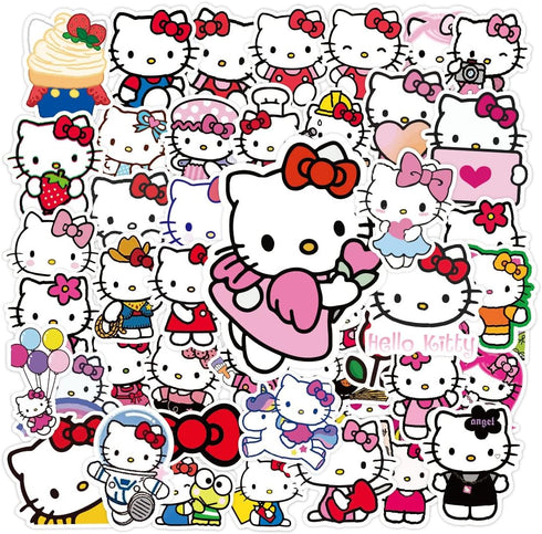 Kitty Cat Purse with Adjustable Lanyard And Stickers, Zipper Kitty Cat Wallet Kuluomi Crossbody Bag Shoulder Bag Coin Pouch Sanlio Accessories for...