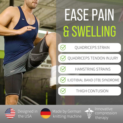 Hamstring Tendonitis Brace for Thigh, Sciatica Nerve Pain Relief, Quadriceps, Joints, Arthritis, Groin Wrap for Pulled Muscles. Compression Thigh ...