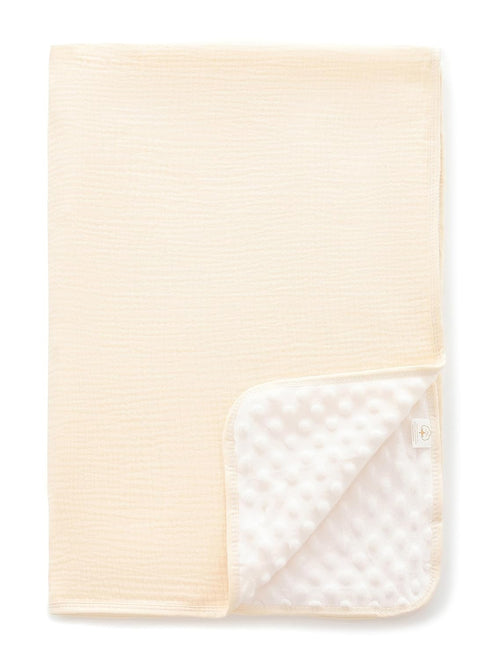 Baby Blanket for Unisex Boys Girls Nursery Minky Blankets with Muslin Cotton Front Dotted Fleece Backing Double Layer Bed Throws Solidcolor Beige...