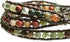 "Hot Mix Color India Agate Stainless Steel Snap Button Lock Genuine Leather Bracelet...
