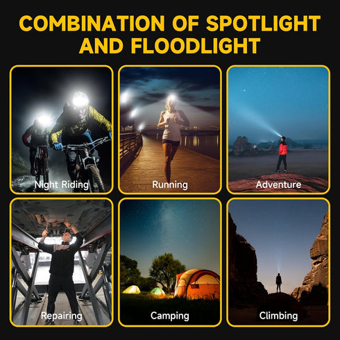 2 PACK Headlamps LED Rechargeable with Red Light, Adjustable Silicone Headband Comfortable Head Lamp Flashlight,Lightweight Waterproof Outdoor for...