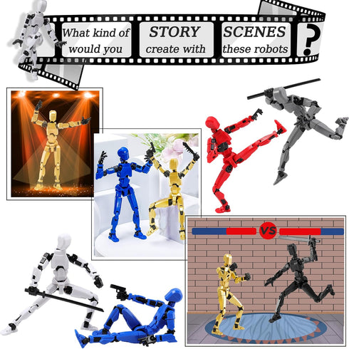 Titan T13 Action Figures Fidget Toys for Boys Autism Sensory Toys 3D Lucky Dummy 13 Robot Anime Figures Multi Joints Movable Cool Gadget Gift Toys...