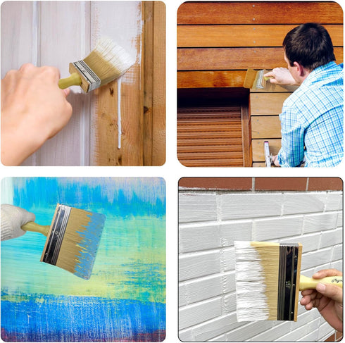 6 Inch Extra-Wide Paint Brush Large Block Stain Brushes Heavy-Duty Household Bristle Paint Brush for Walls, Dusting, Masonry, Wood Deck and Fence ...