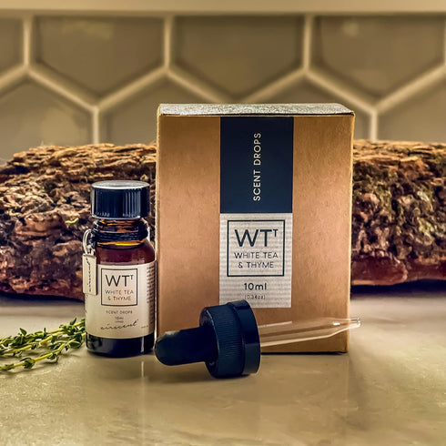 White Tea and Thyme Diffuser Oil - AirScent Aroma and Essential Oil Blend - 10 mL, 34 Fl oz Fragrance Oil Dropper Bottle Infused with Essential Oi...