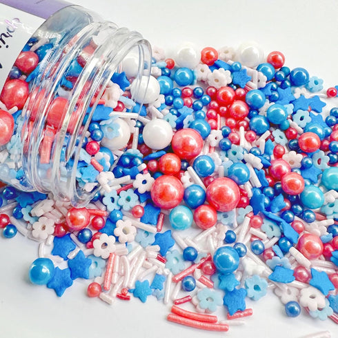 Red White and Blue Sprinkles, Patriotic Sprinkle Mix, 4th of July Sprinkles, Perfect for Cake Decorations, Baking, Ice Cream, Cookies, Cupcake Top...