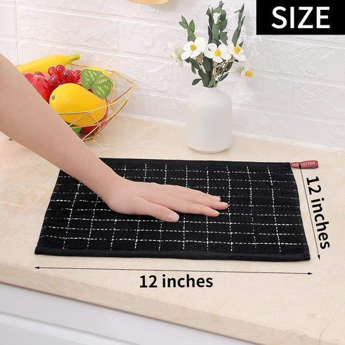 Homaxy 100% Cotton Terry Kitchen Dish Cloths, Ultra Soft and Absorbent Dish Towels for Kitchen, Suitable for Drying and Washing Dishes, 6 Pack, 12...