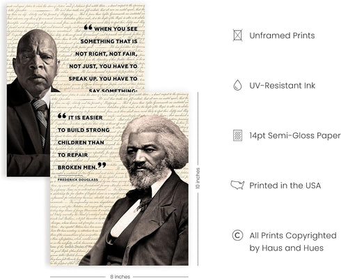 HAUS AND HUES African American Wall Art Black History Posters for Classroom Black History Month Posters & African American Decor, Classroom Decora...