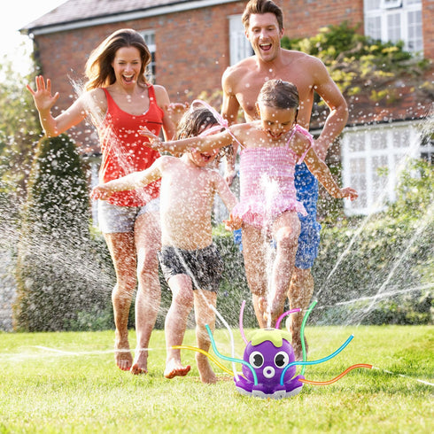 Outdoor Water Spray Sprinkler for Kids and Toddlers, Summer Outside Toys Backyard Games with 8 Wiggle Tubes, Attaches to Garden Hose Splashing Fun...