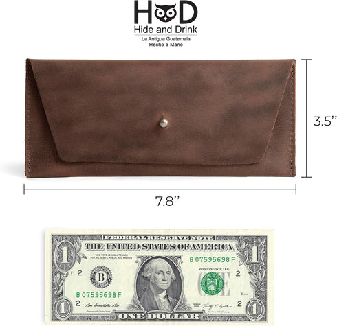Hide & Drink, Long Utility Pouch Handmade from Full Grain Leather, Stylish Wallet for Carrying and Storing Cash, Coins, Cards...