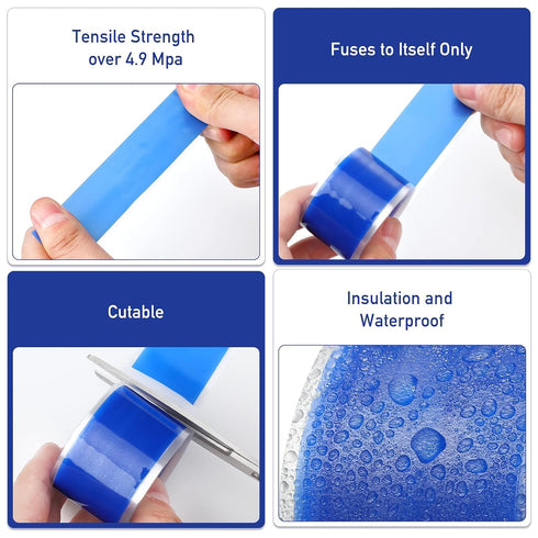 6 Roll Self Fusing Silicone Tape 1 Inch Wide and 5 Feet Long (30 Feet Total) Rubber Flame Retardant High Temperature PVC Tape for Leaks Repair Too...