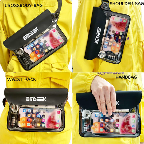 Waterproof Waist Pouch Dry Belt Bag Fanny Pack Keep Your Key Fob Wallet Kindle Phone Dry Perfect For Swim Surf Snorkel(Black)...