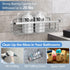 Adhesive Shower Caddy 2 Pack Shower Organizer Shelf, No Drilling Stainless Steel Bathroom Storage Rack for Inside Shower Shampoo Conditioner Holde...