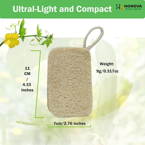Natural Loofah Kitchen Sponge (3 Pcs) No Scratch Scrubber for Dishwashing, 100% Plant Fibers Vegetable Scrubber, Zero Waste and Eco Friendly Loofa...