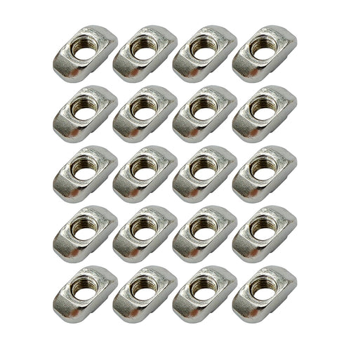 30 Series 1/4"-20 Threaded Standard Steel Drop in T-Nut, Drop in T-Nuts Accessory Hardware Nuts for 30 Series Aluminum Extrusion Profiles Rail, 20...
