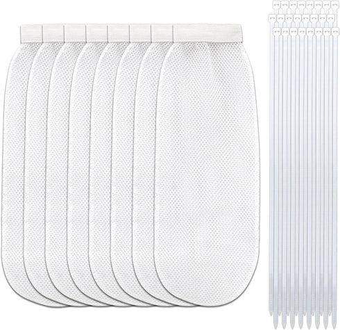 32-Piece Lint Trap and Cable Ties Set for Washing Machine, Includes 8 Nylon Mesh Lint Traps and 24 Cable Ties, Easy and Effective Lint Filtration ...