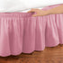 Collections Etc Wrap Around Bed Skirt, Easy Fit Elastic Dust Ruffle, Rose, Queen/King...