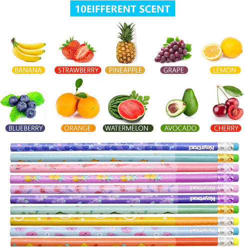 36Pcs Scented Pencil for Kids, HB Pencils with Colorful Eraser Head, Wooden Lead Pencils for School Stationery Classroom Reward Party Favors...