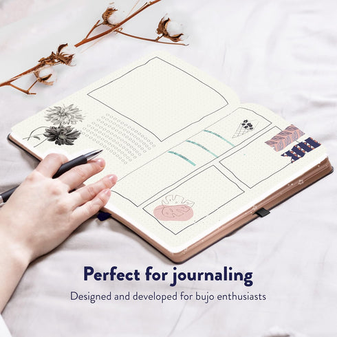 Bullet Dotted Journal by String and Space – Dot Grid Notebook, Dotted 170 GSM Paper – Kawaii Notebook, Handbound with Gift Box – 5.75 x 8.75...
