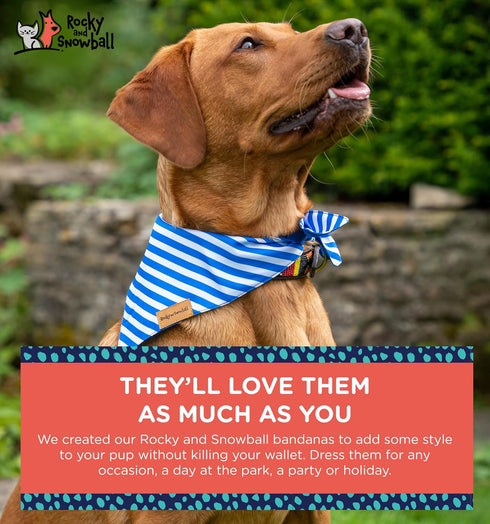 Dog Bandanas, Pet Bandanas for Dogs - Puppy Bandana, Reversible Scarf, Soft & Breathable, Dog Scarf for Medium & Large Dogs...