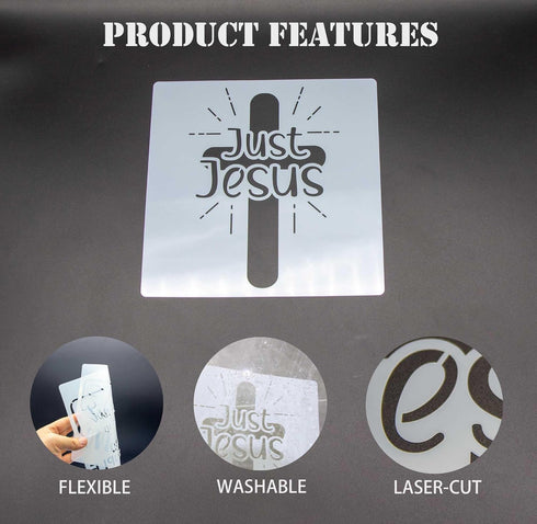 10 PCS Christian Faith Stencils with Quotes and Bible Verses, Stencils Inspirational Word,Painting Stencils Inspirational Word Painting on Wood,Ca...