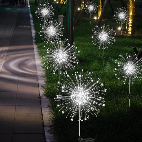 Solar Garden Decoration Light Outdoor, DIY Solar Firework Light 40 Copper Wires 120 LED 2 Lighting Modes,Waterproof Stake Landscape Light for Part...