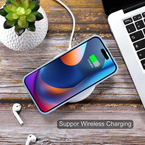 MZELQ Silicone Compatible with iPhone 15 Pro Case, Card Holder Camera Protection Cover + Screen Protector, Card Slot Case Designed for Phone 15 Pr...