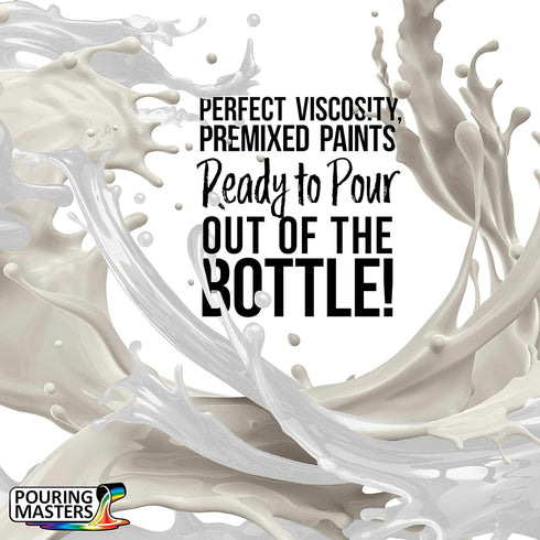 POURING MASTERS Titanium White Acrylic Ready to Pour Pouring Paint - Premium 8-Ounce Pre-Mixed Water-Based - for Canvas, Wood, Paper, Crafts, Tile...