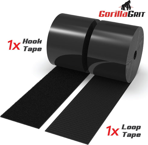 Self-Adhesive Hook and Loop Tape - 15ft x 2 inch Wide - Heavy Duty Sticky Back Tape Fastener - Double Roll with Adhesive Backing - Cut to Size Str...