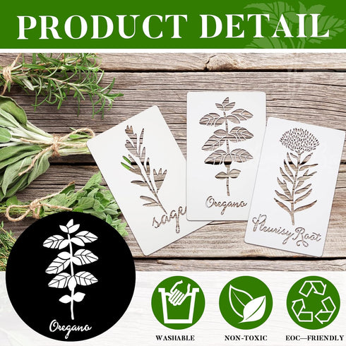 20 Pcs Herb Stencils for Painting Reusable Kitchen Garden Stencils Plastic Plant Stencils for Crafts Painting Art Stencils for DIY Scrapbook Wall ...