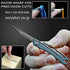 Titanium Keychain Knife & 10 Replaceable Razor Blades, Mini Folding Scalpel Pocket Knife Box Cutter Hobby Knife...