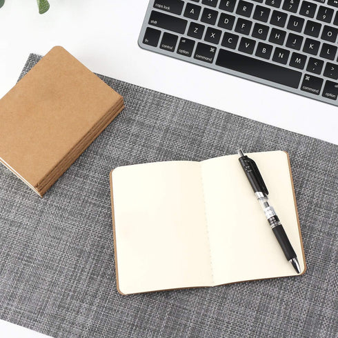 EUSOAR Blank Memo Scratch Pads, 24 Pack A6 3.9" x 5.5" 60 Pages Softcover Kraft Notebook, Mini Notebook Unlined, Travel Journal Notepad Set Bulk, ...