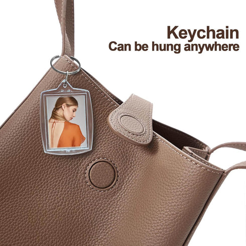 6pcs Clear Double Sided Blank Picture Keychain Acrylic Photo Frame Keyrings Personalised Photo Key Fob Holder with Split Ring for Insert 4.1 x 2.1...