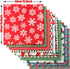 10 Pieces Christmas Cotton Fabric Squares Precut Quilting Fabric Patchwork Christmas Snowflake Print Red Green Fabric for Xmas Sewing Crafting DIY...