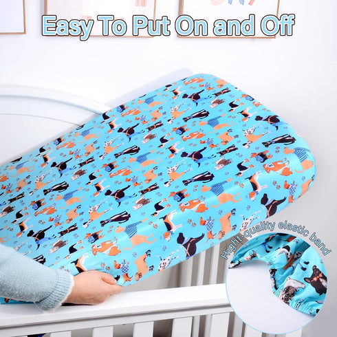 Crib Sheet - Fitted Crib Sheet Baby Sheet for Standard Crib and Toddler mattresses Nursery Bedding Sheet Crib Mattress Sheets for Boys and Girls 1...