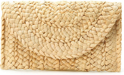 Obosoyo Women's Straw Clutch Handbag, Purse Envelope Wallet, Summer Beach Woven Bag...