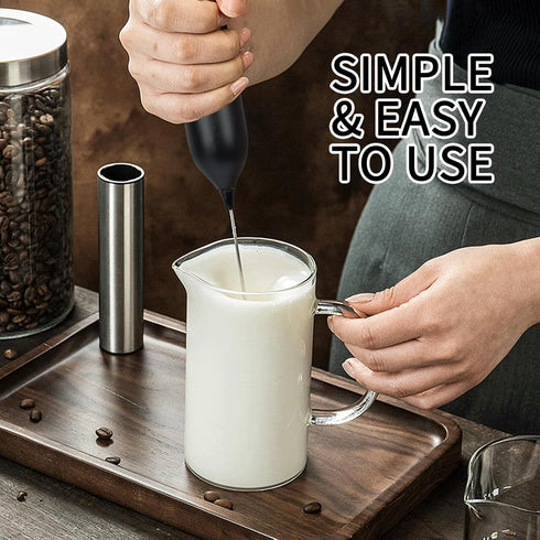 Rechargeable Milk Frother Handheld, Electric Foam Maker with with Wireless Charging Base Frother Drink Mixer with Stands for Coffee, Lattes, Cappu...