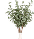 6 Pcs 27'' Eucalyptus Stems Greenery Stems Eucalyptus Leaf Spray in Green Silk Plastic Plants Floral Artificial Plants for Home Party Wedding Deco...