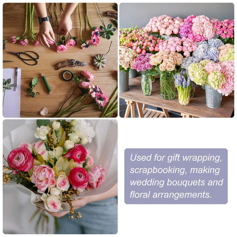 Floral Arrangement Kit, 4 Rolls 30 Yards Floral Tape and Wire Cutter Scissors Double Sided Tape with Floral Stem Wire and Green Floral Wire for Fl...
