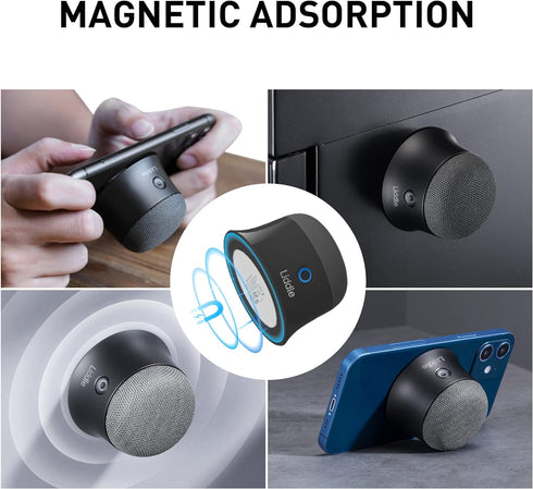 Liddle Speaker Magnetic Small Bluetooth Speaker Support MagSafe for iPhone 12/13/14/15, Wall Mountable Mini Bluetooth Speaker for Golf Cart, Magne...
