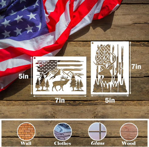 American Flag Stencil Star Stencils for Painting Union 50 Stars 1776 Military We The People Template for Flag Patriotic Wood Burning Stencils for ...
