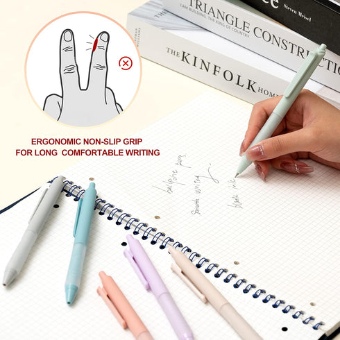 Linbsunne Ballpoint Pens Medium Point 1mm Black Pen with Super Soft Grip Ball Point Pen for Men Women Retractable Pens (12-pack)...