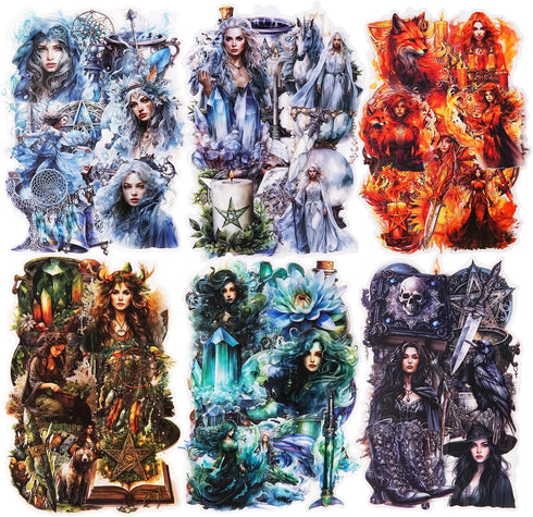240Pcs Gothic Scrapbook Stickers, Vintage & Aesthetic PET Stickers for Scrapbooking, DIY Crafts, Waterproof Journaling Supplies & Junk Journal Eph...