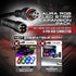 OPT7 Aura Single Row Expansion Pack - 2pc 12” RGB Multicolor LED Strips w/Splitters and Extension Wires for Interior, Wheel Well, Grille, Motorcyc...