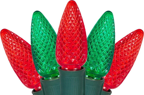 25 Pack Replacement C9 LED Christmas Light Bulbs Shatterproof C9 Led Light Bulbs 1W Mini Bulb Intermediate E17 Base Decor Red Light Bulbs Green Li...