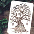 FINGERINSPIRE Tree House Stencil for Painting 11.7x8.3 inch Hollow Out Tree of Life Drawing Stencils Reusable Plastic Log Cabin Staircase Lantern ...